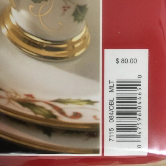 old stock (brand new in pkg) Lenox Christmas Holiday Nouveau 60x84" Tablecloth - Picture 6 of 6